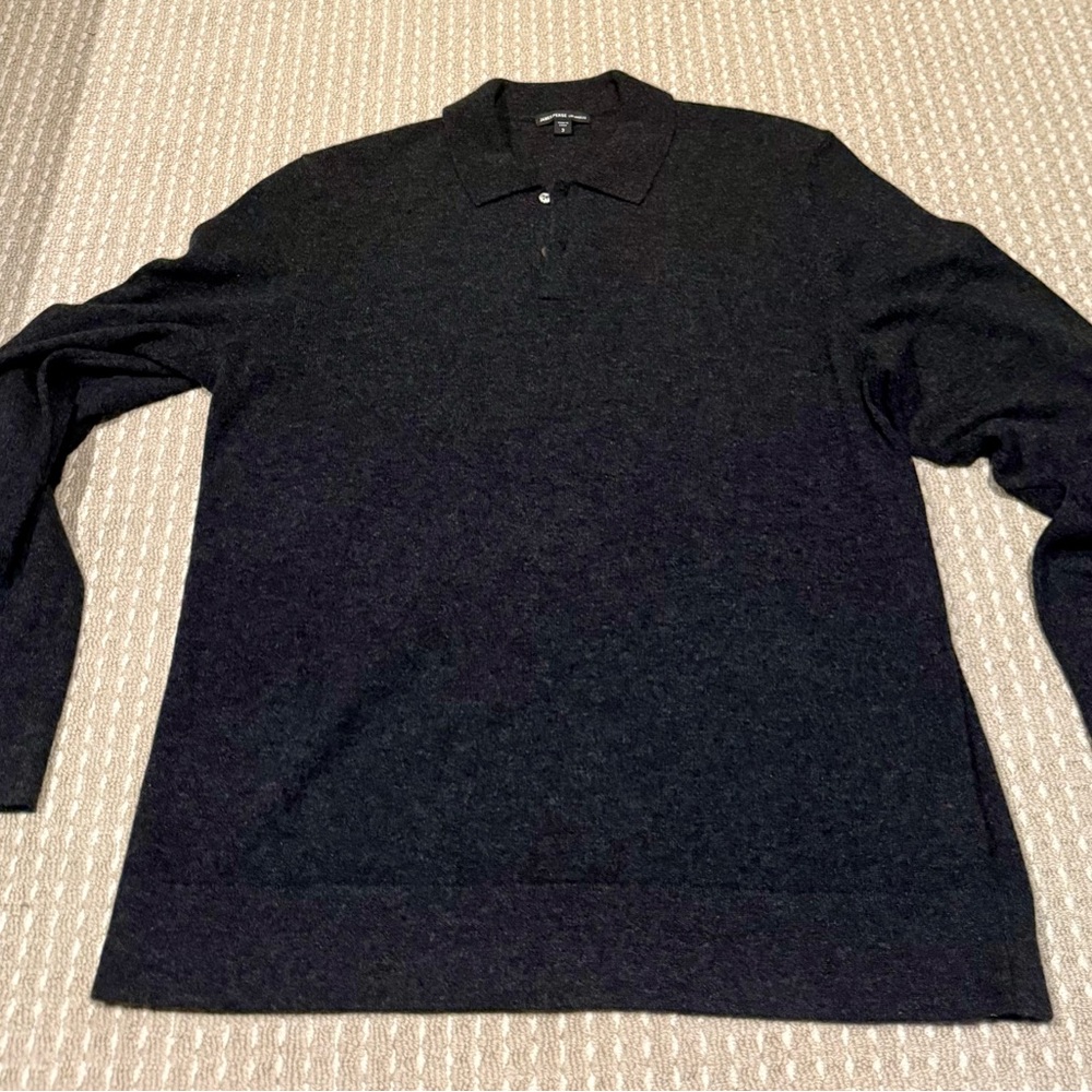 James Perse Charcoal 100% Cashmere Button-Up Sweater Size 3